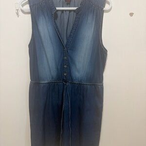 Guess Sleeveless Denim Midi Dress in Blue